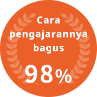 Cara pengajarannya bagus 98%